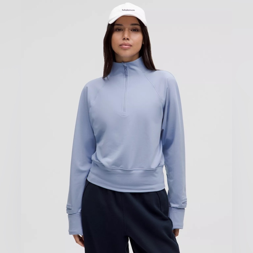 NWT Lululemon “It’s Rulu TM Fleece Half Zip” in Blue Willow
